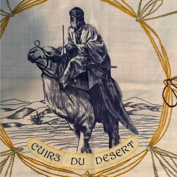 Hermes cashmere Scarf in Green and Blue - Picture 3 of 10